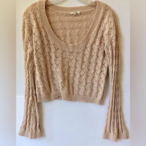 Tularosa Cream Scoop Neck Long Sleeve Sweater Size XS